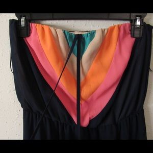 Navy and colorful chic Maxi dress